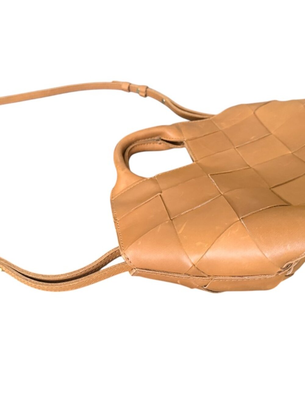 Parker Clay Woven Leather Acacia Handbag- Brown/Tan- OS- Used once - Picture 3 of 10